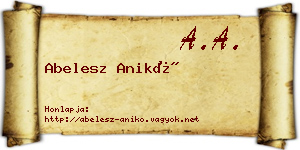 Abelesz Anikó névjegykártya
